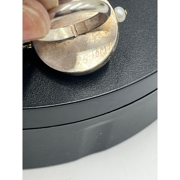 Vintage Mexican 925 Sterling Silver Pressed Flower Ring Signed AMIKO #1341 - Picture 13 of 16